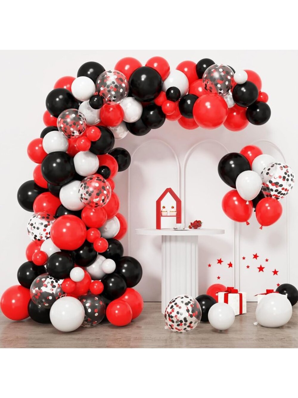 New Balloon Arch kit Red Black White Balloons Confetti Garland 129pcs